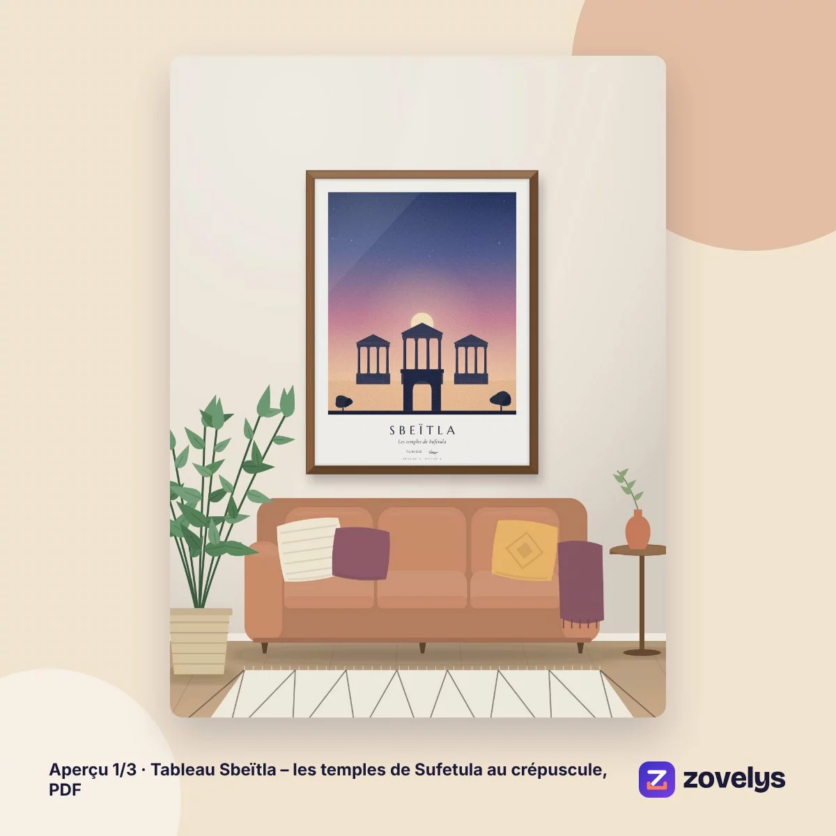 Tableau Sbeïtla – les temples de Sufetula au crépuscule, PDF – aperçu 1