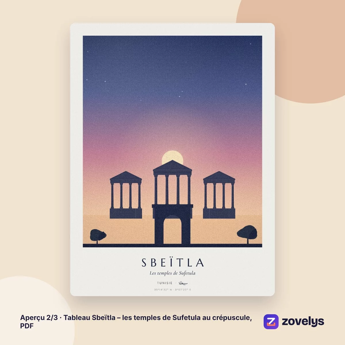 Tableau Sbeïtla – les temples de Sufetula au crépuscule, PDF – aperçu 2