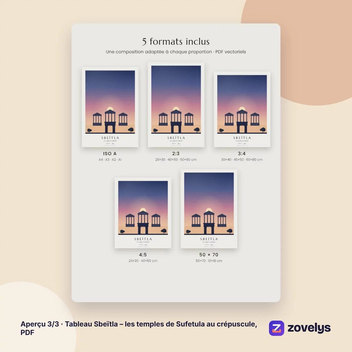 Tableau Sbeïtla – les temples de Sufetula au crépuscule, PDF – aperçu 3