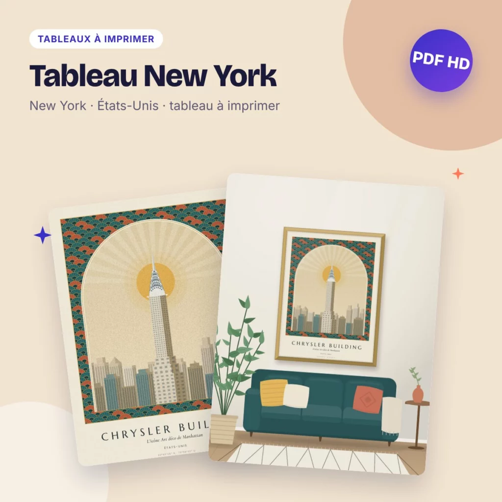 Tableau New York – le Chrysler Building, déco Art déco à imprimer