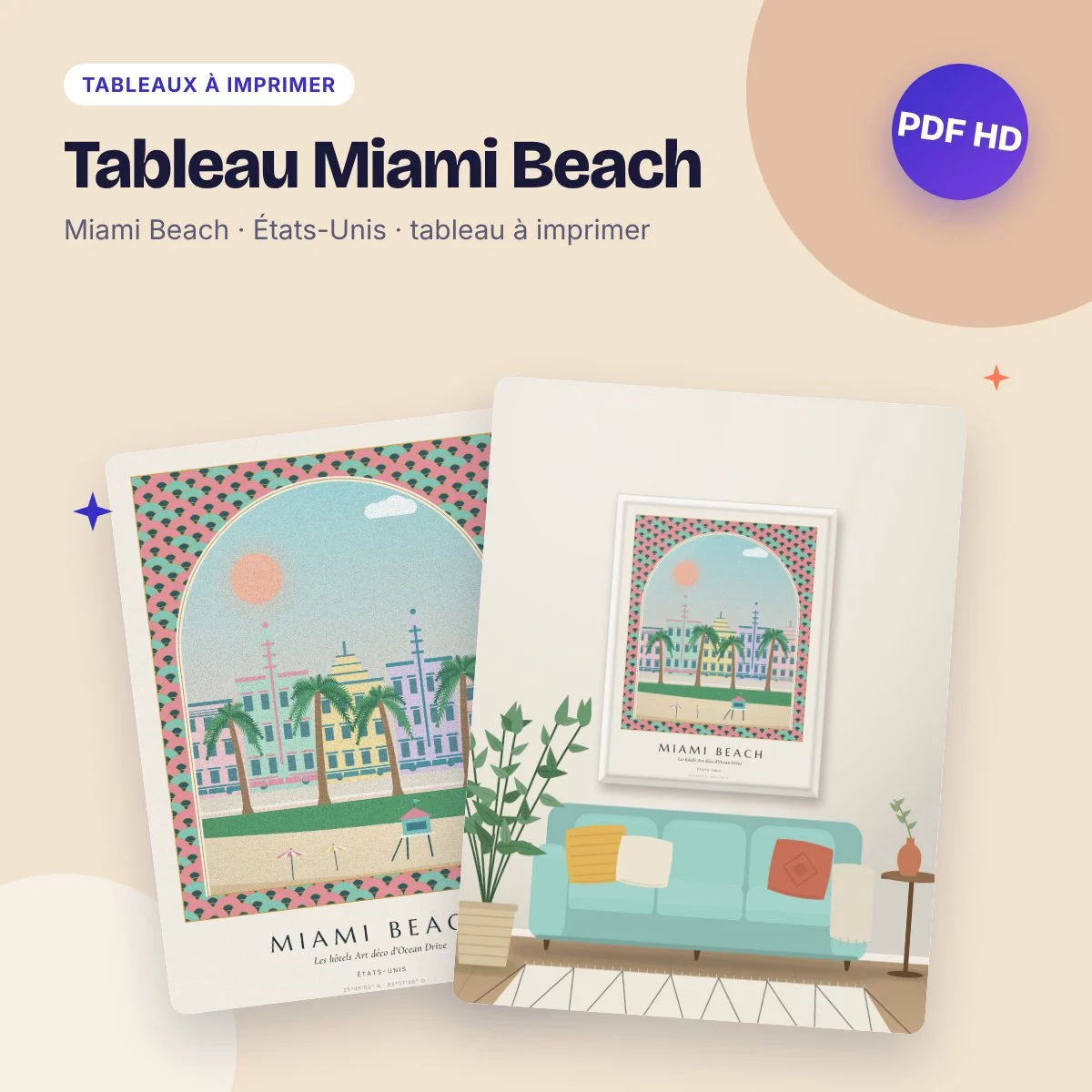 Tableau Miami Beach – les hôtels Art déco d’Ocean Drive, PDF HD