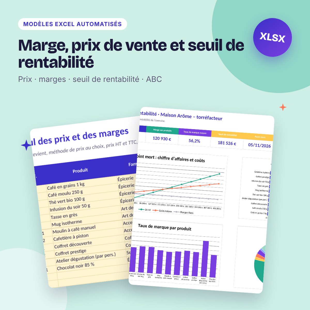 Marge, prix de vente et seuil de rentabilité – calculateur Excel complet