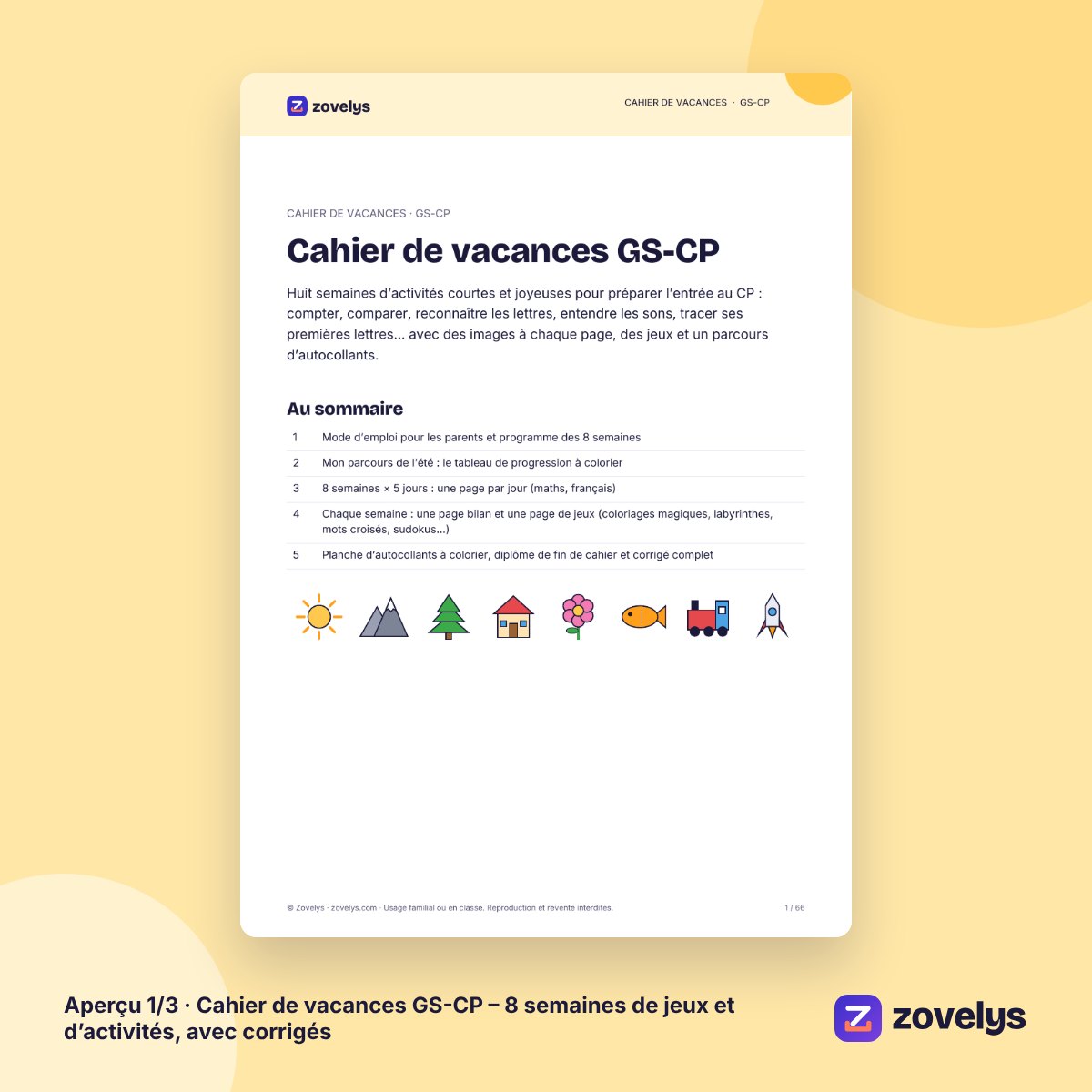 Cahier de vacances GS-CP – 8 semaines de jeux et d’activités, avec corrigés – aperçu 1