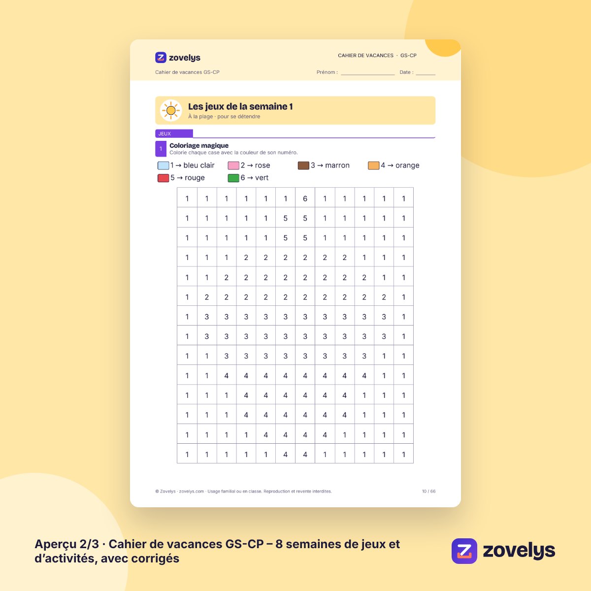Cahier de vacances GS-CP – 8 semaines de jeux et d’activités, avec corrigés – aperçu 2