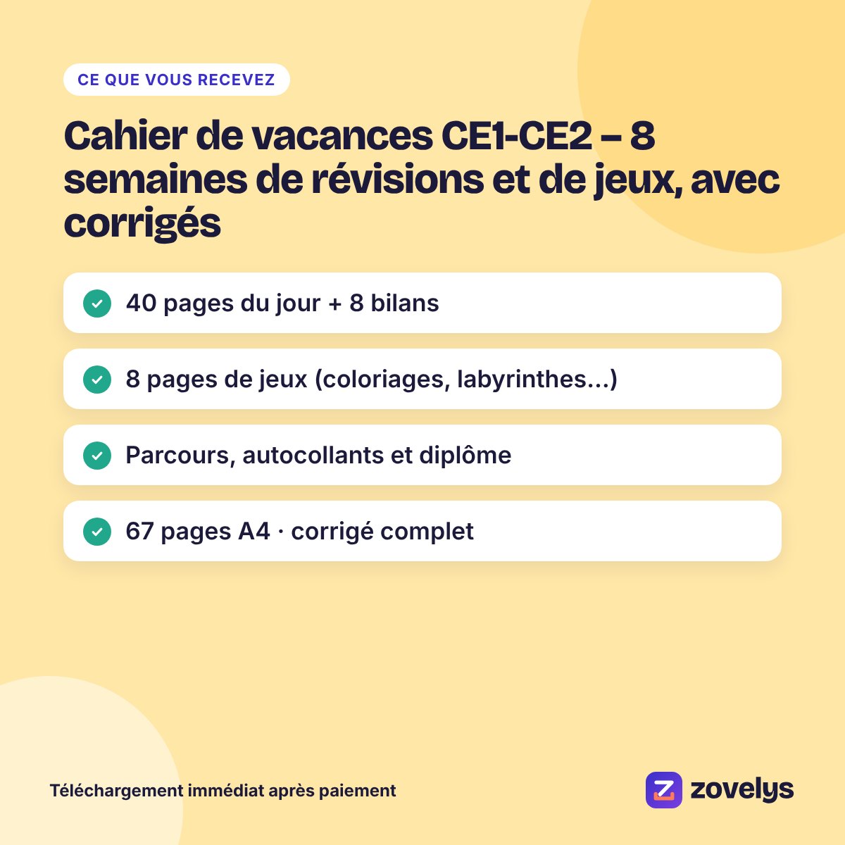Cahier de vacances CE1-CE2 – 8 semaines de révisions et de jeux, avec corrigés – aperçu 4