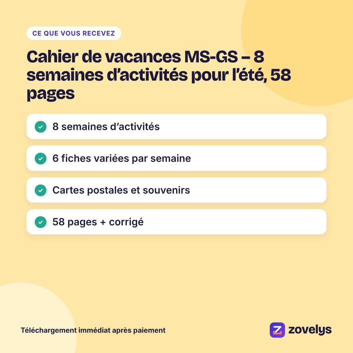 Cahier de vacances MS-GS – 8 semaines d’activités pour l’été, 58 pages – aperçu 4