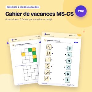 Cahier de vacances MS-GS – 8 semaines d’activités pour l’été, 58 pages