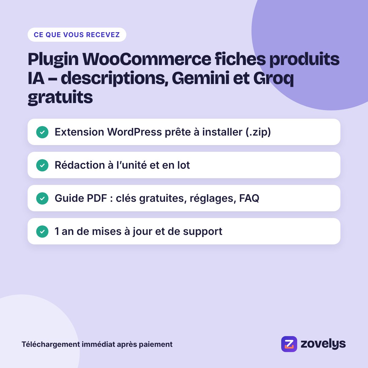 Plugin WooCommerce fiches produits IA – descriptions, Gemini et Groq gratuits – aperçu 4
