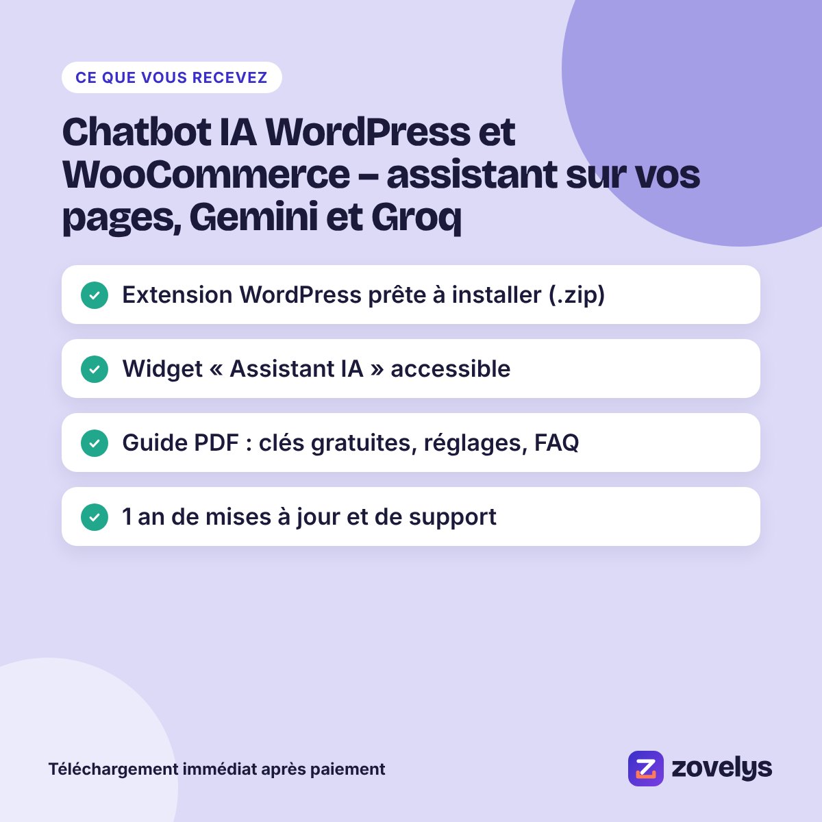 Chatbot IA WordPress et WooCommerce – assistant sur vos pages, Gemini et Groq – aperçu 4