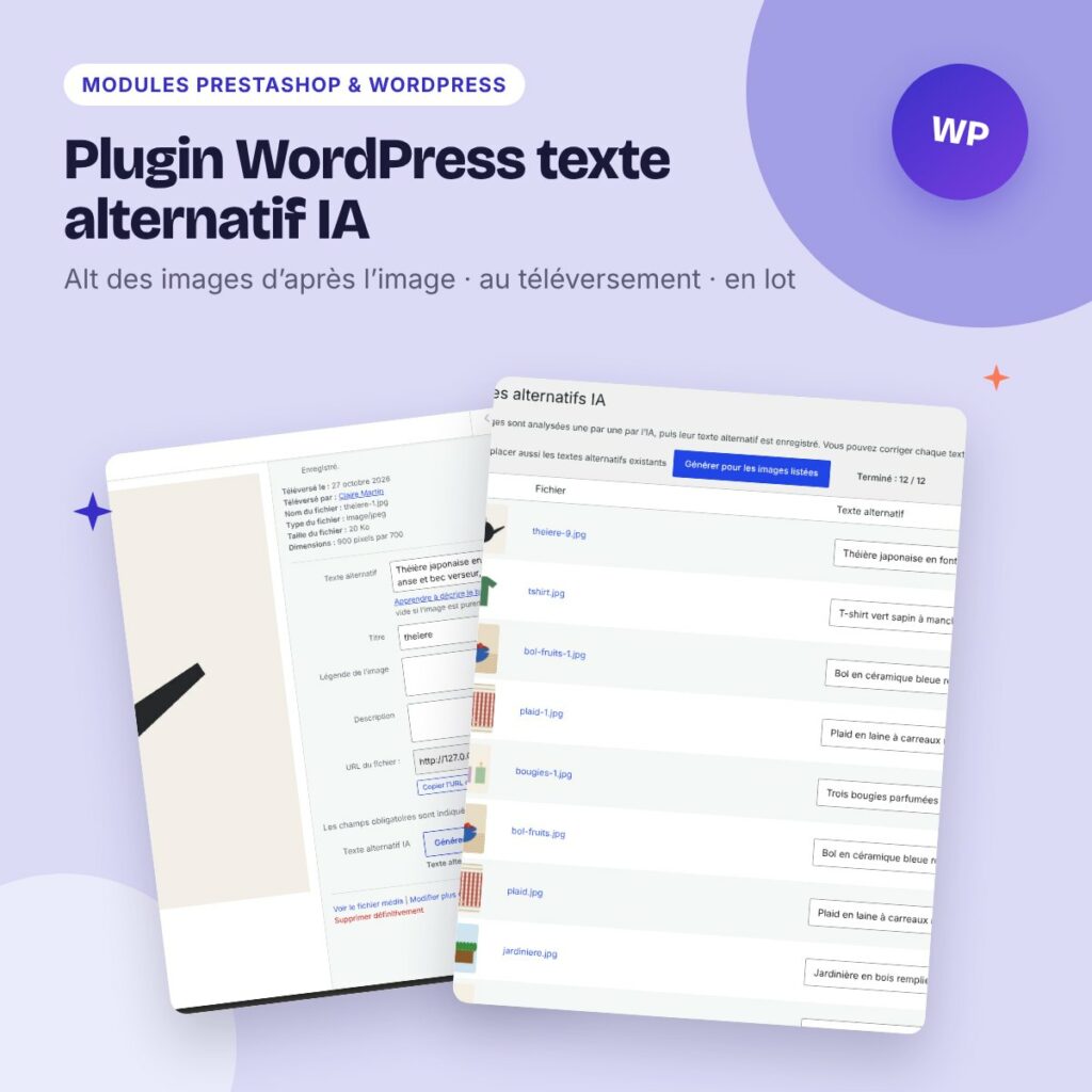 Plugin WordPress texte alternatif IA – alt des images avec Gemini gratuit