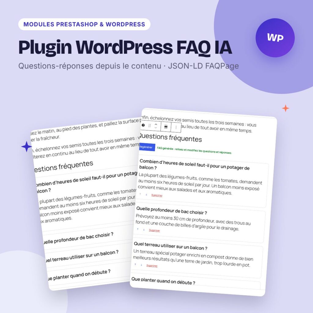 Plugin WordPress FAQ IA – questions-réponses et schema FAQPage, Gemini et Groq