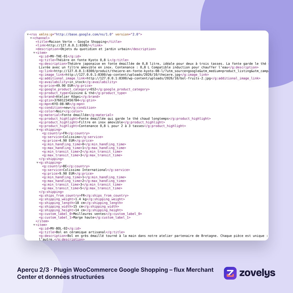 Plugin WooCommerce Google Shopping – flux Merchant Center et données structurées – aperçu 2