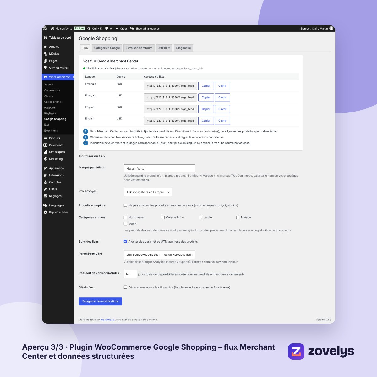 Plugin WooCommerce Google Shopping – flux Merchant Center et données structurées – aperçu 3
