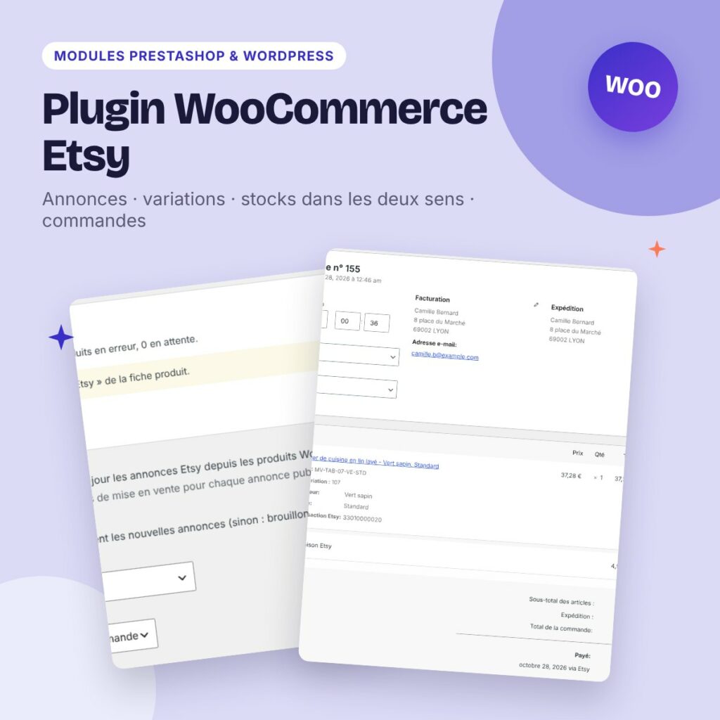 Plugin WooCommerce Etsy – synchronisation des annonces, stocks et commandes