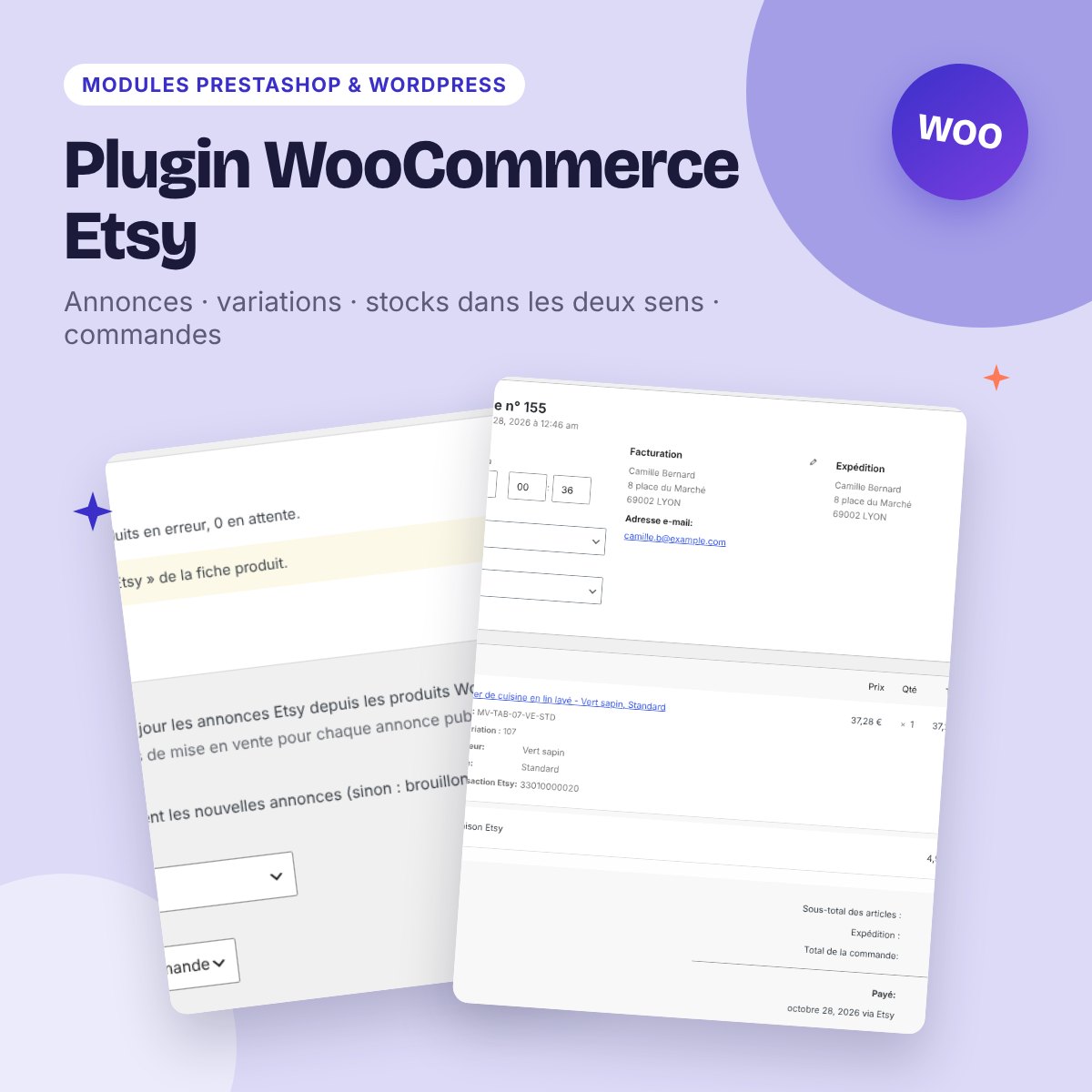 Plugin WooCommerce Etsy – synchronisation des annonces, stocks et commandes