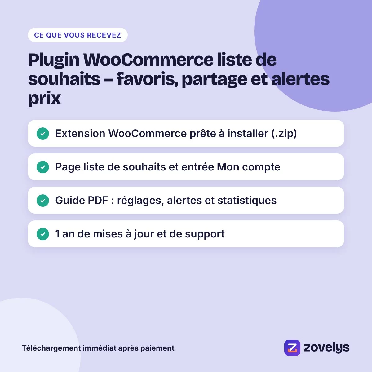 Plugin WooCommerce liste de souhaits – favoris, partage et alertes prix – aperçu 4