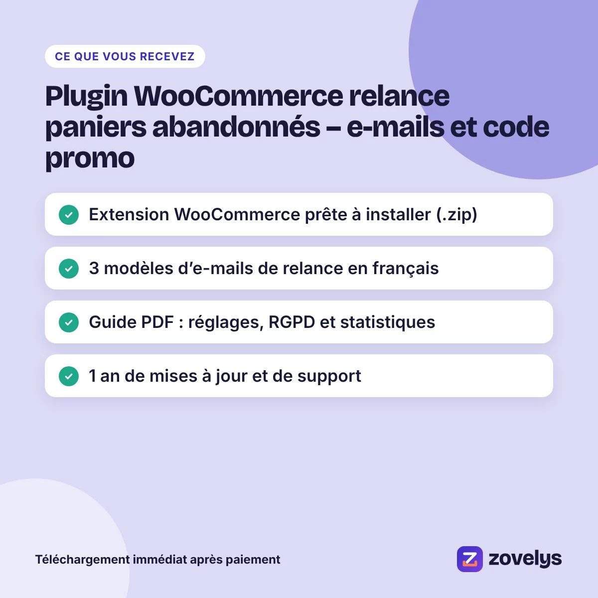 Plugin WooCommerce relance paniers abandonnés – e-mails et code promo – aperçu 4