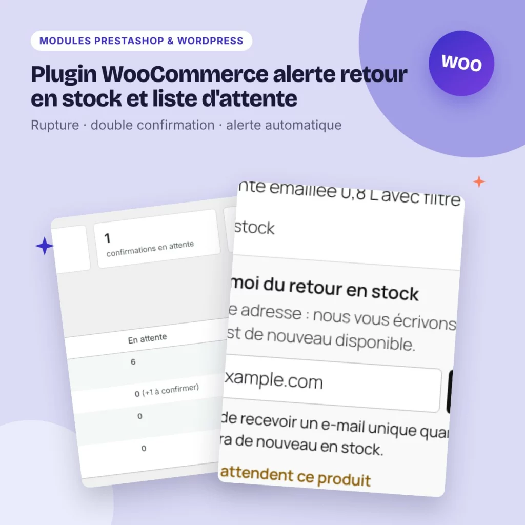 Plugin WooCommerce alerte retour en stock et liste d'attente