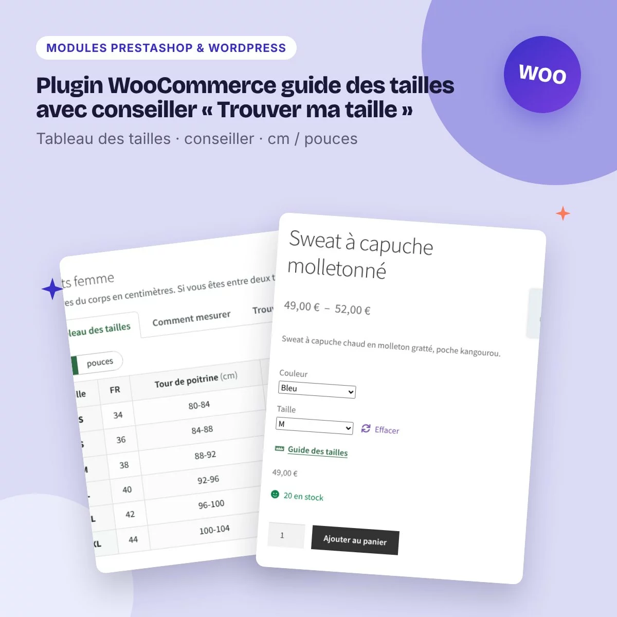 Plugin WooCommerce guide des tailles avec conseiller « Trouver ma taille »