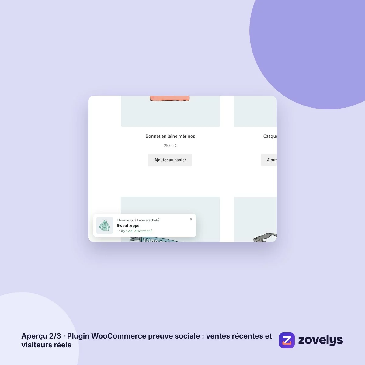 Plugin WooCommerce preuve sociale : ventes récentes et visiteurs réels – aperçu 2