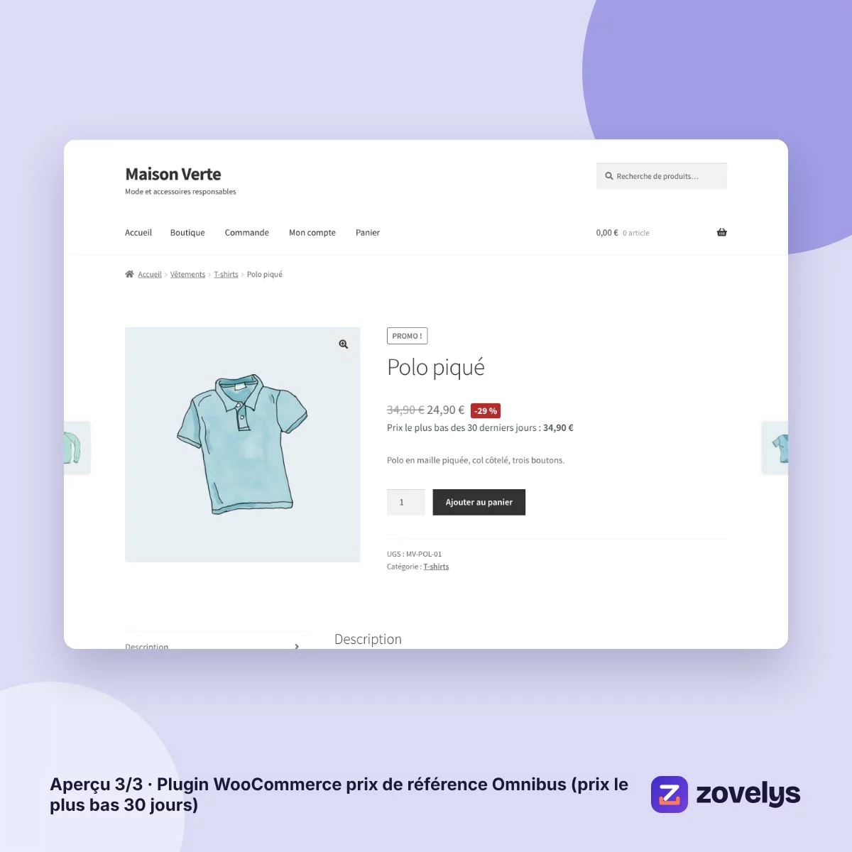 Plugin WooCommerce prix de référence Omnibus (prix le plus bas 30 jours) – aperçu 3