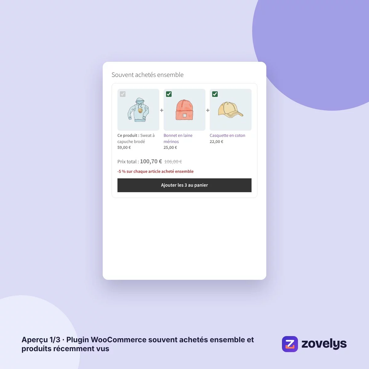 Plugin WooCommerce souvent achetés ensemble et produits récemment vus – aperçu 1