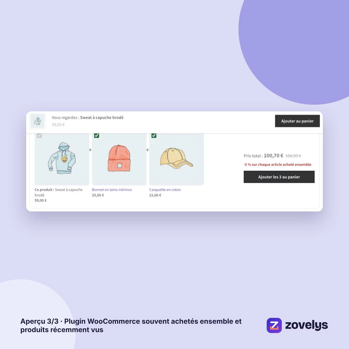 Plugin WooCommerce souvent achetés ensemble et produits récemment vus – aperçu 3