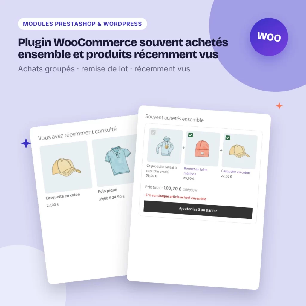 Plugin WooCommerce souvent achetés ensemble et produits récemment vus