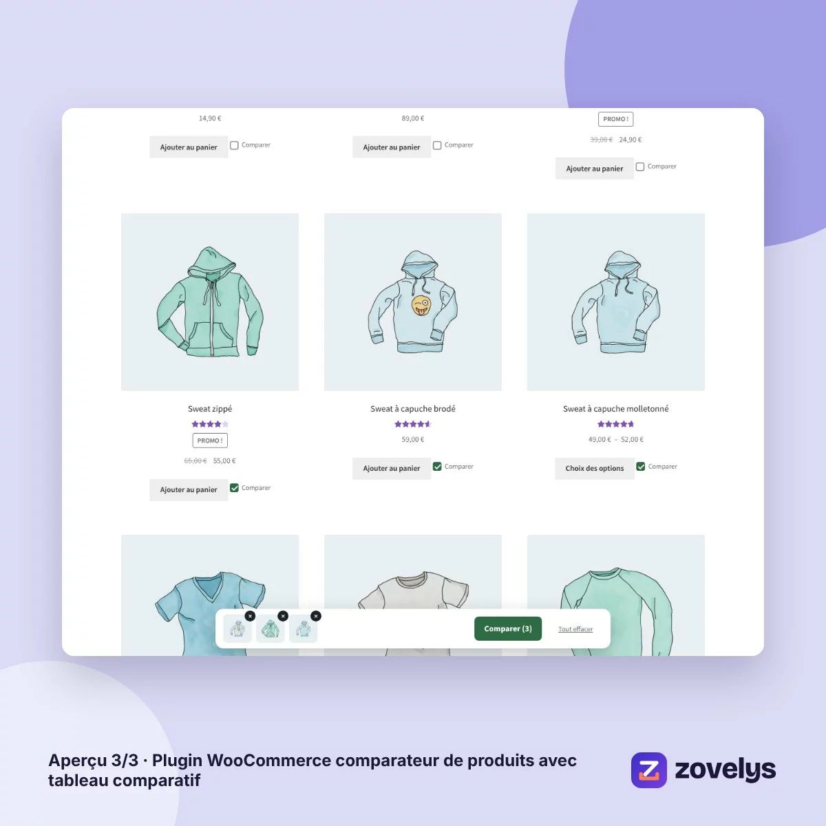 Plugin WooCommerce comparateur de produits avec tableau comparatif – aperçu 3