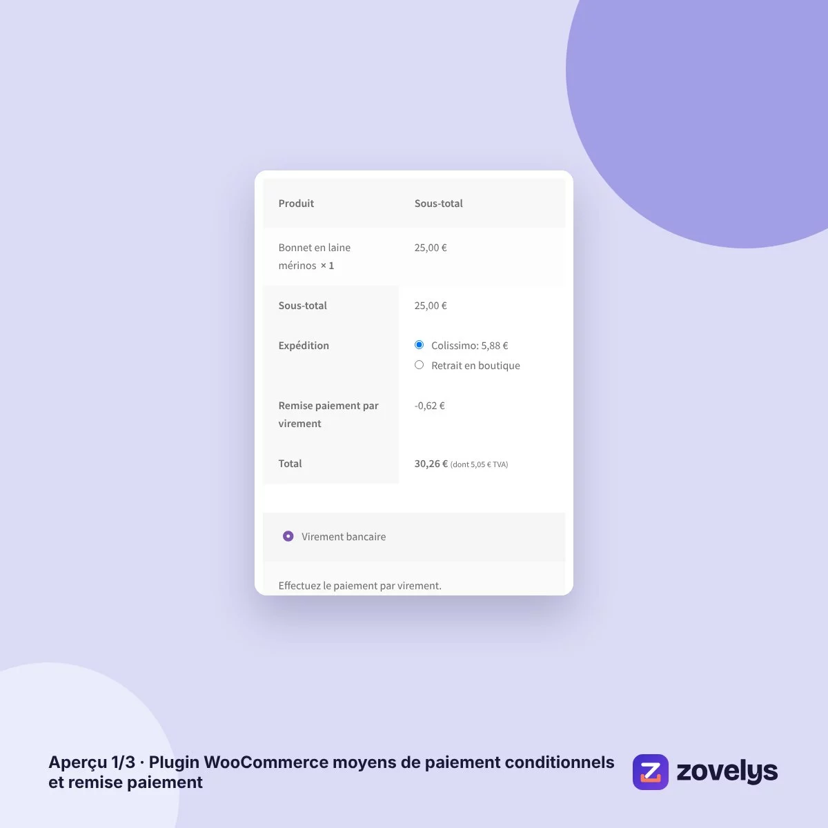 Plugin WooCommerce moyens de paiement conditionnels et remise paiement – aperçu 1